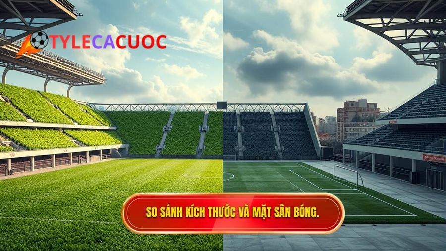Sự khác biệt về kích thước sân và mặt sân